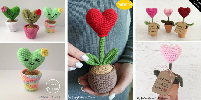 8 Valentine Heart Plants Crochet Pattern