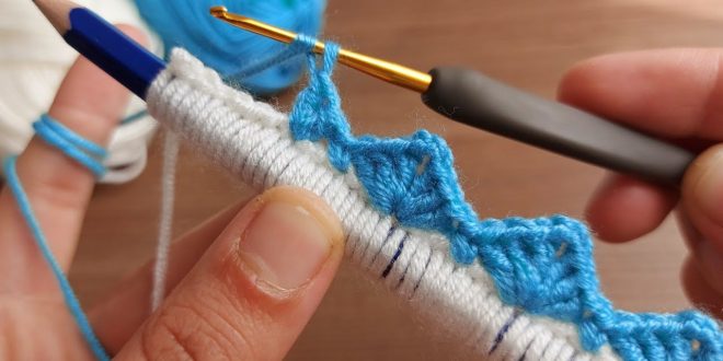 Easy crochet knitting by using a pencil