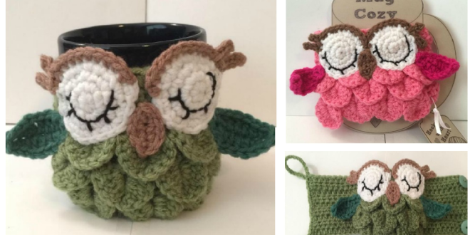 Crochet Owl Coffee / Tea Mug Cozy Free Pattern