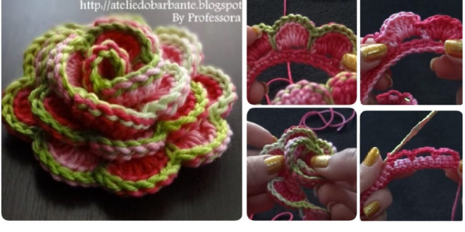 How to crochet a beautiful rose flower