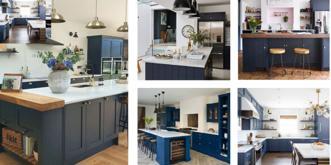 What about stunning navy kitchens?
