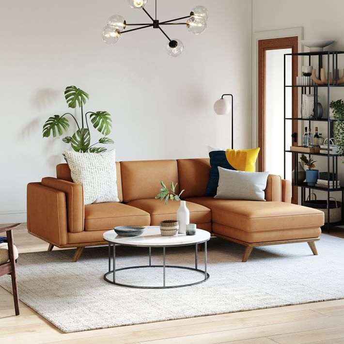 Leather Small Sectional Chaise Sofa - The Perfect Addition to Your Living Room