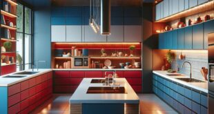 Bold and Beautiful: A Modern Kitchen in Blue and Red