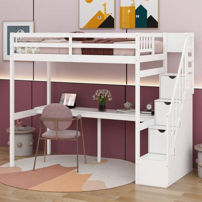 Double Loft Bed With Desk Ideal for Small Spaces and Storage Needs