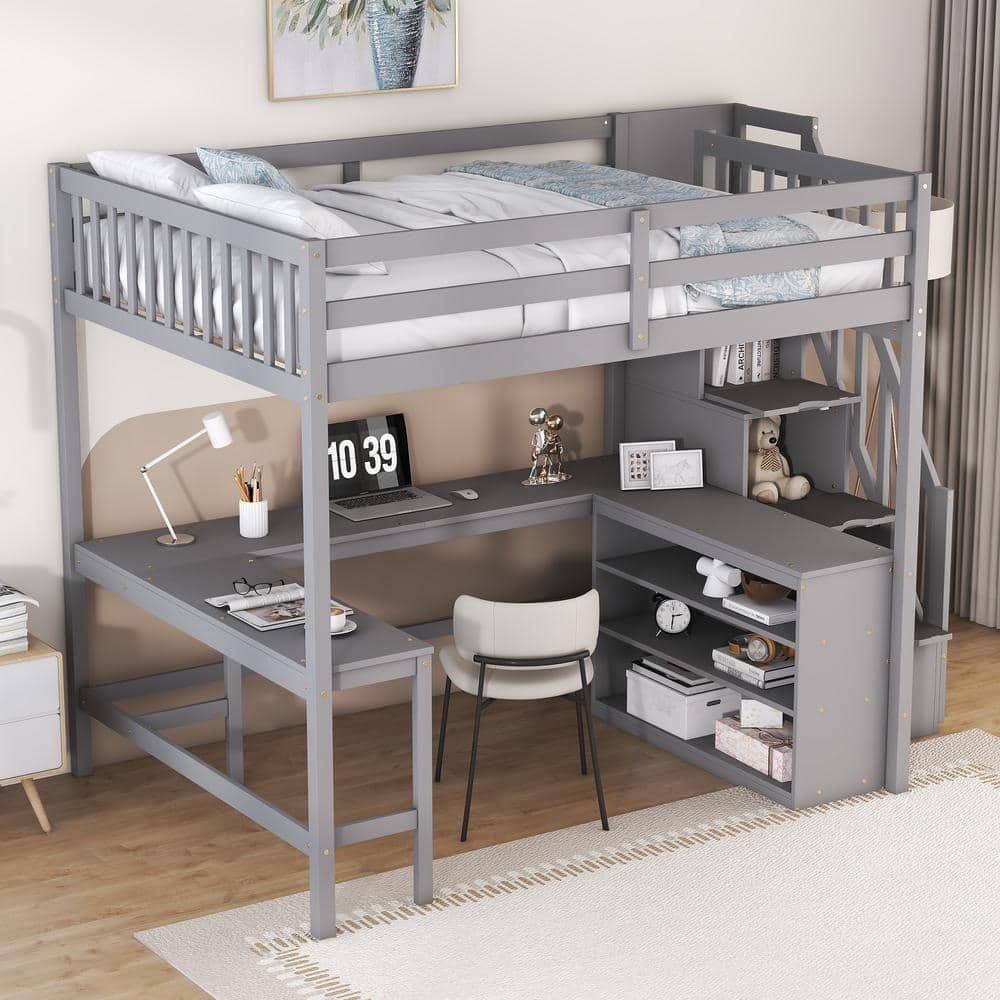 Double Loft Bed With Desk perfect for maximizing space in small bedrooms