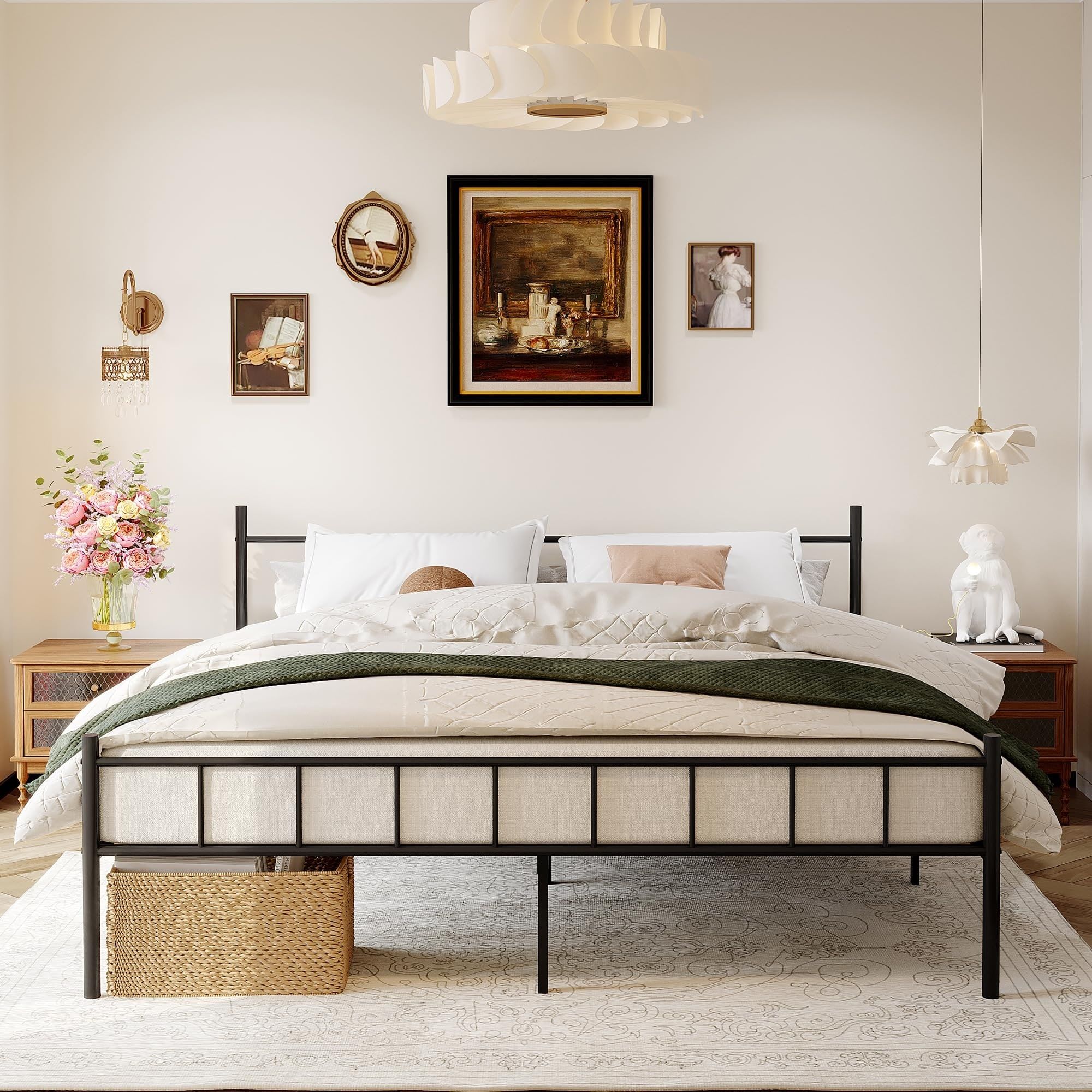 Full Metal Bed Frame for Sleek and Modern Bedroom Decor