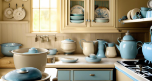 Timeless Elegance: Beige and Blue Vintage Kitchen Decor