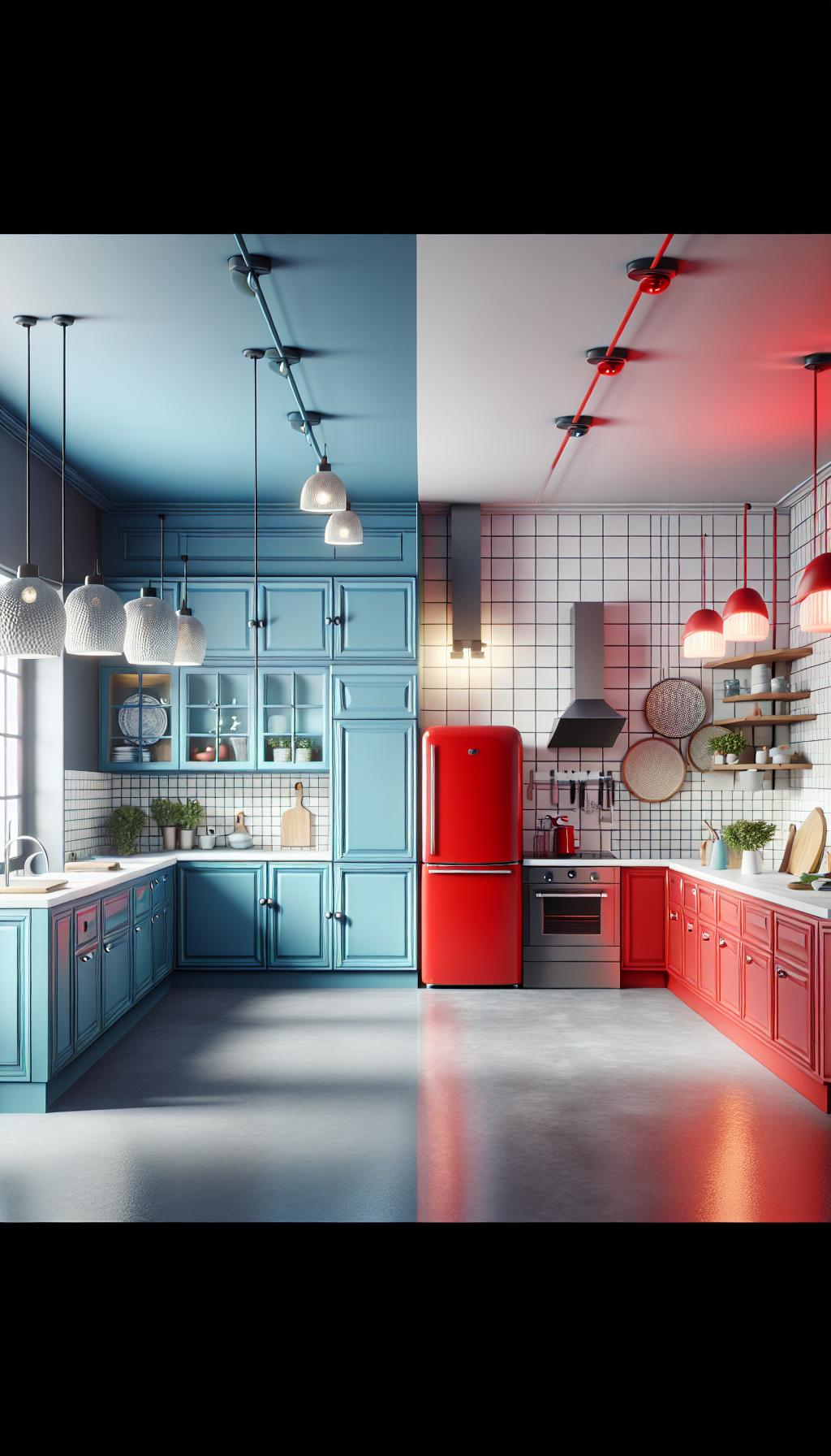 Designing a Vibrant⁢ Color Scheme: Blue and Red in the⁢ Modern Kitchen