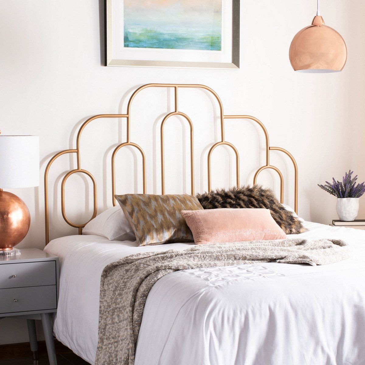 White Metal Headboards a Chic Addition to Any Bedroom